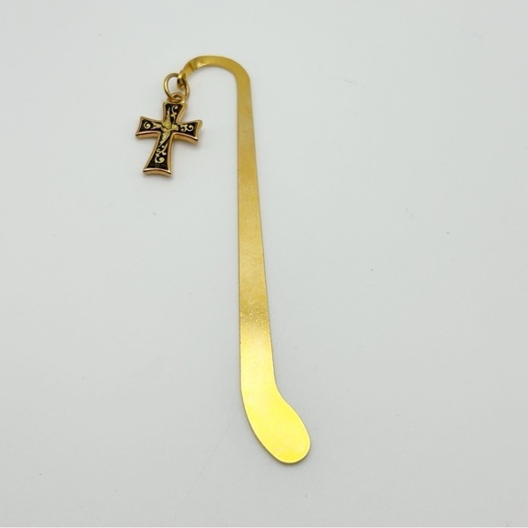 Gold Tone & Black Religious Cross with Dove Classic Quality Bookmark Holder - Picture 1 of 6